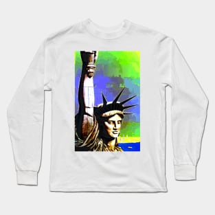 Lady Liberty - Retro Colors Long Sleeve T-Shirt